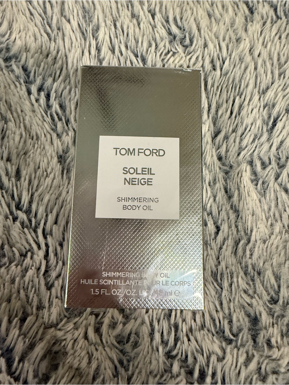 Tom Ford Shimmering Body Oil in Metallic Silver Box